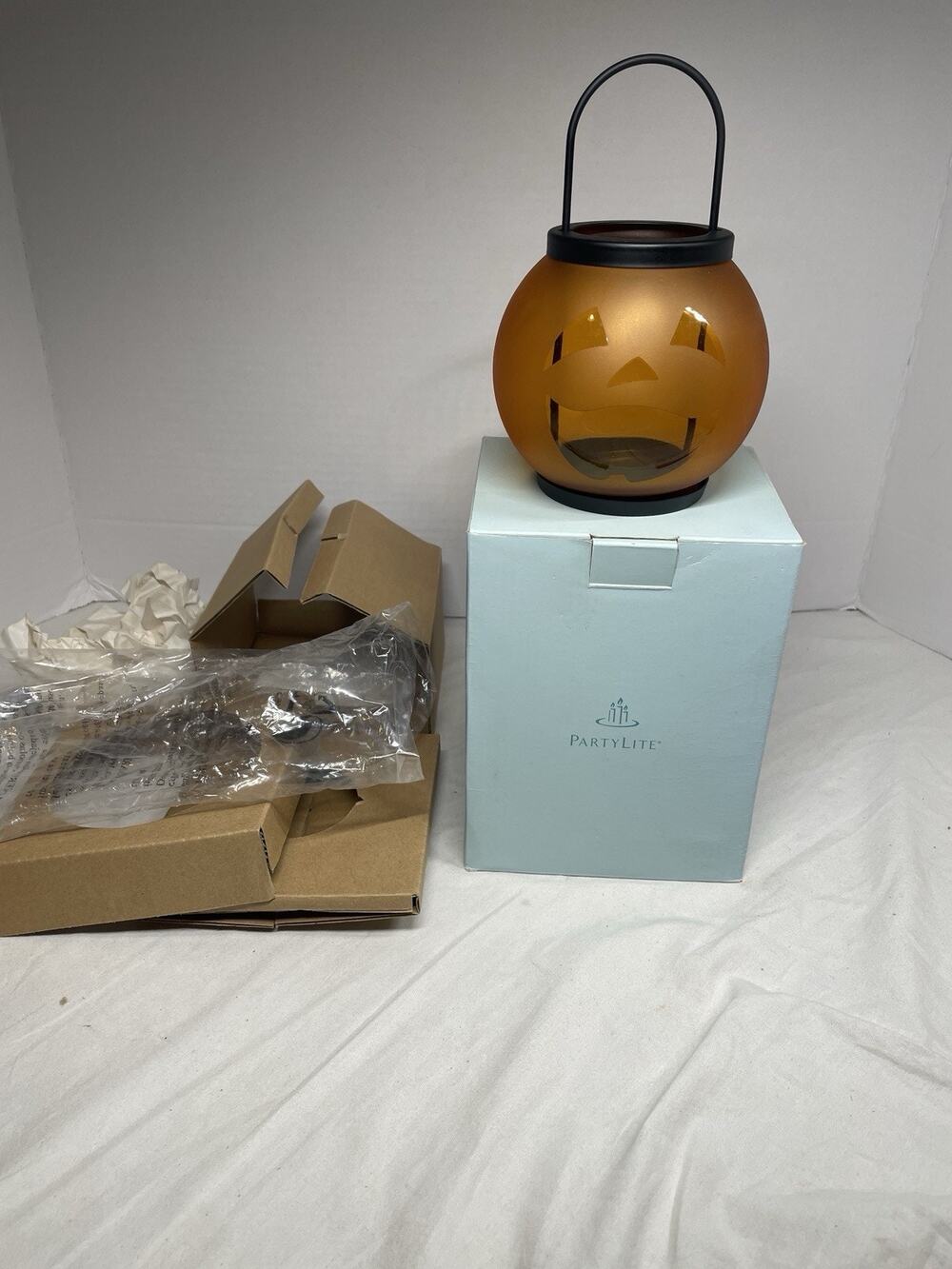 Partylite Jack O'Lantern Candle Holder Halloween Spooky Theme
